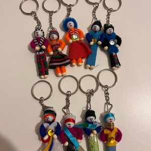 Handmade “Worry Dolls” keychain lot of 9